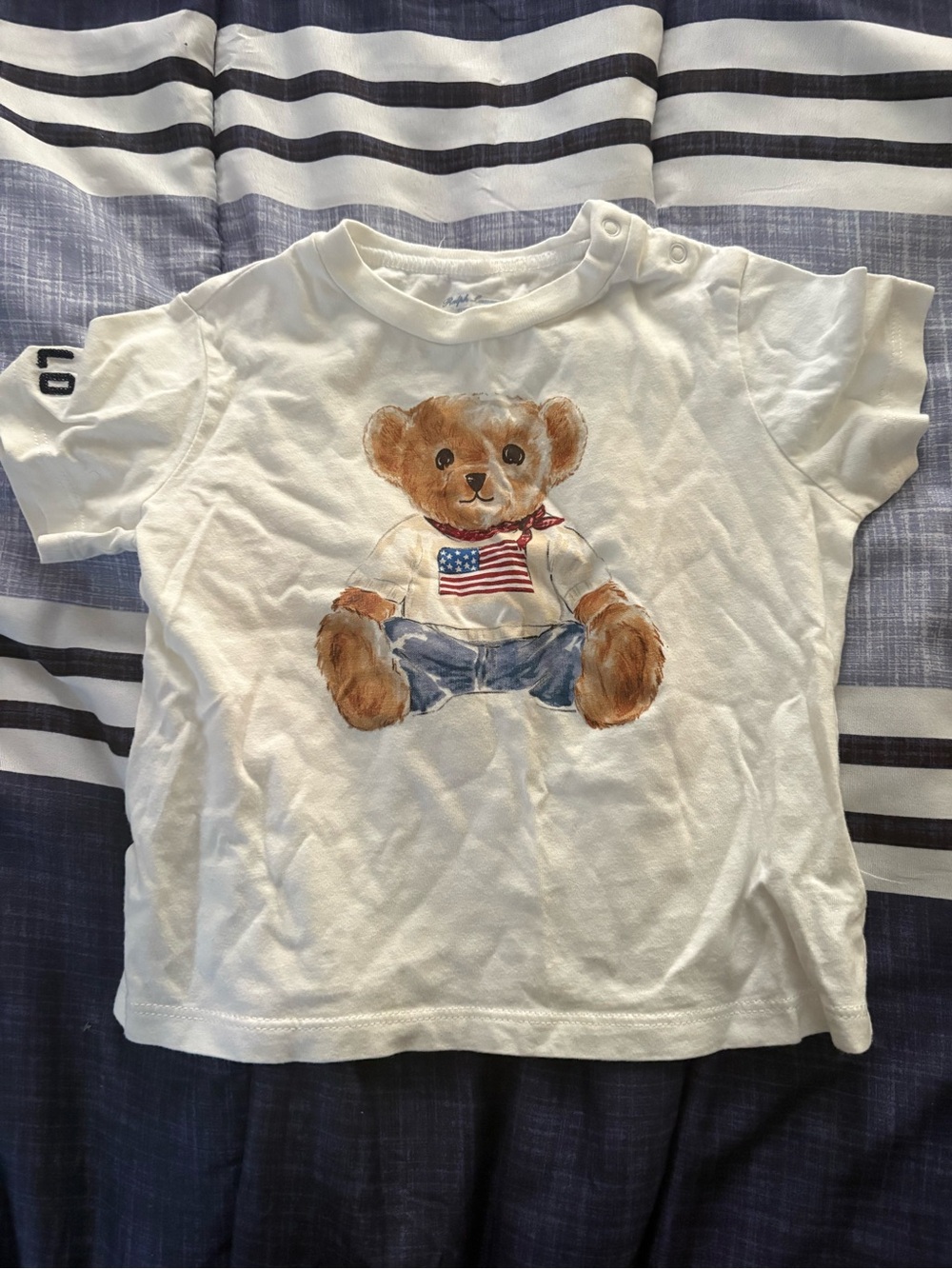 Ralph Lauren White Teddy Bear Graphic Tee